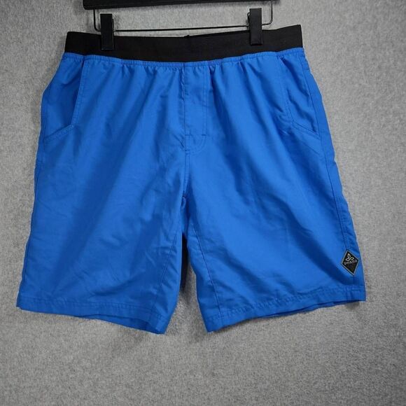 Prana Mojo Shorts Large Blue Active Yoga 9" - Picture 1 of 9
